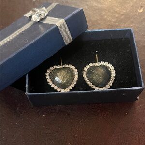 Elegant Heart-Shaped Earrings with Silver Accents